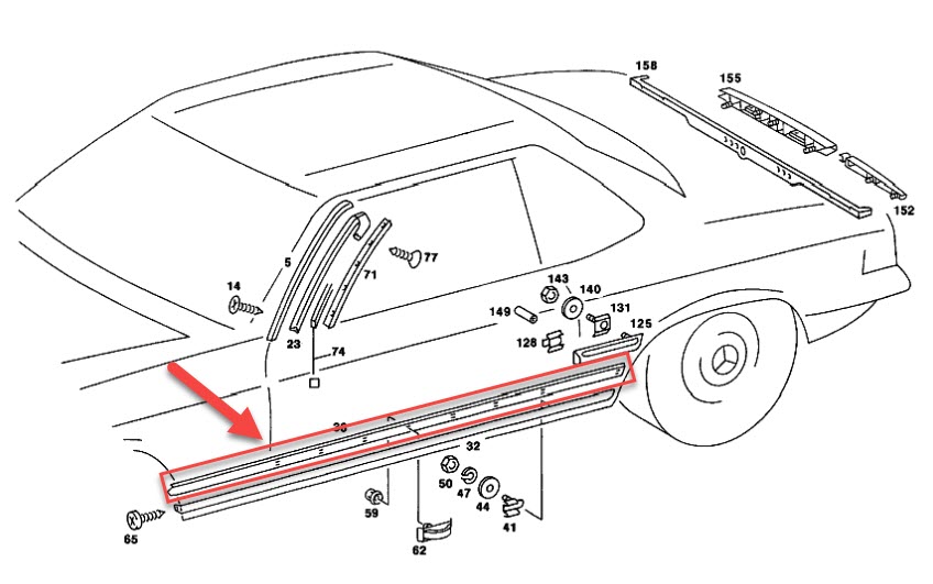 ROCKER MOLDING PAD - LEFT