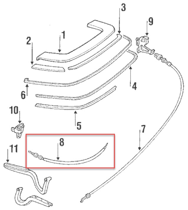 TOP LOCK RELEASE CABLE
